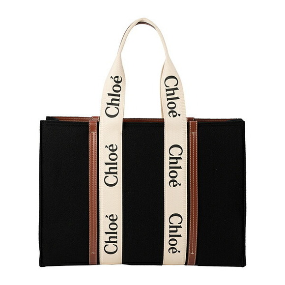 Chloe Woody Tote Bag Black - Picture 2 of 9